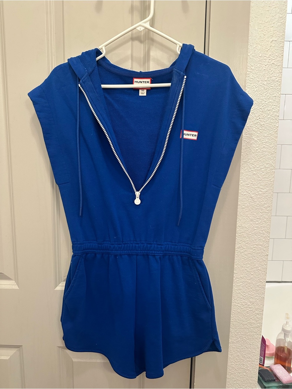 Hunter Royal Blue Zip-Up Hoodie Romper